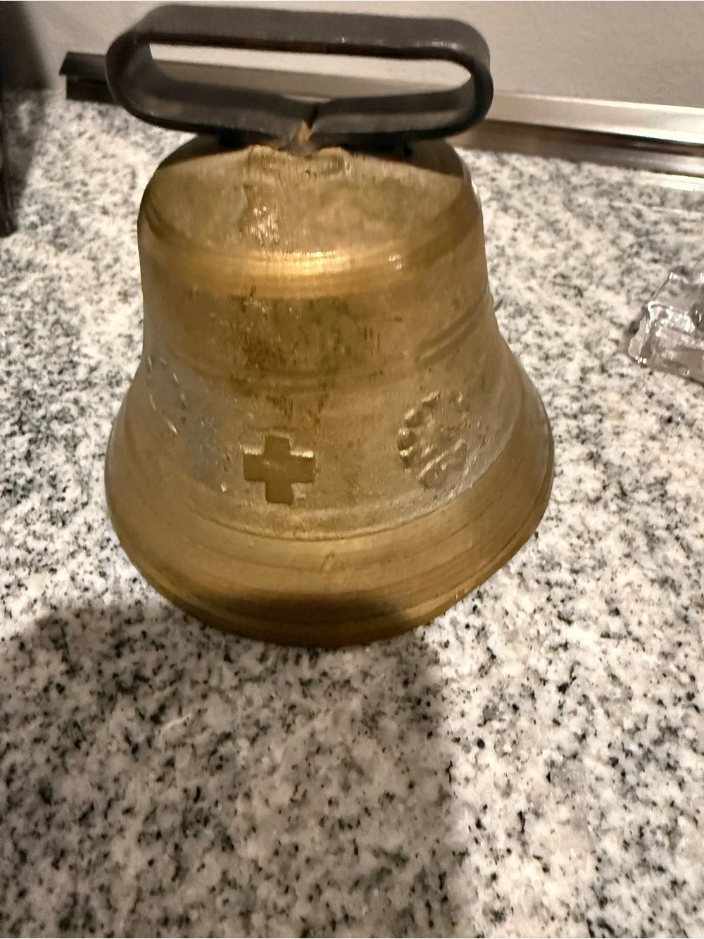 Swiss Brass Cowbell with Iron Handle